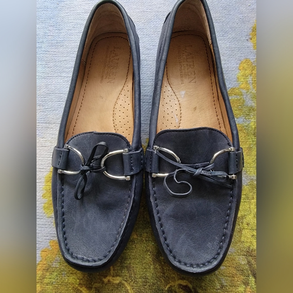 Ralph Lauren Navy Loafers Size 6.5
